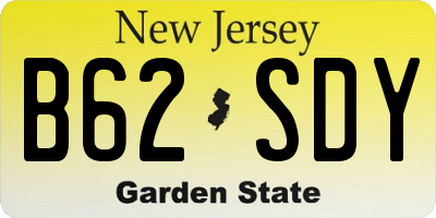 NJ license plate B62SDY