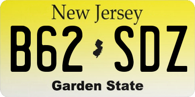 NJ license plate B62SDZ