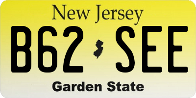 NJ license plate B62SEE