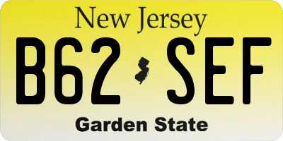 NJ license plate B62SEF