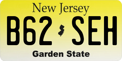 NJ license plate B62SEH