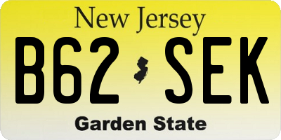 NJ license plate B62SEK