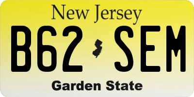 NJ license plate B62SEM