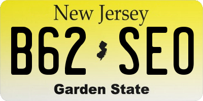 NJ license plate B62SEO