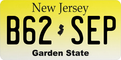 NJ license plate B62SEP