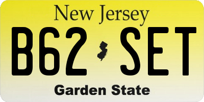 NJ license plate B62SET