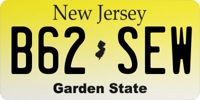 NJ license plate B62SEW