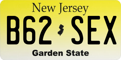 NJ license plate B62SEX