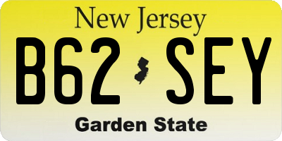 NJ license plate B62SEY