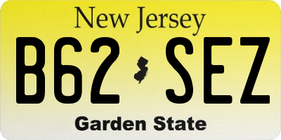 NJ license plate B62SEZ