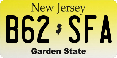 NJ license plate B62SFA