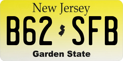 NJ license plate B62SFB