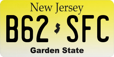 NJ license plate B62SFC