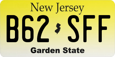NJ license plate B62SFF