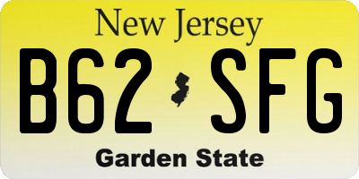 NJ license plate B62SFG