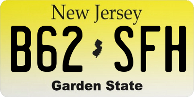 NJ license plate B62SFH