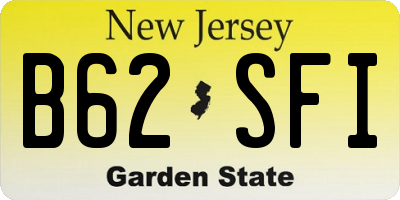 NJ license plate B62SFI