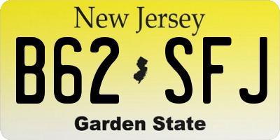 NJ license plate B62SFJ