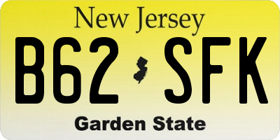 NJ license plate B62SFK
