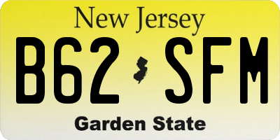NJ license plate B62SFM