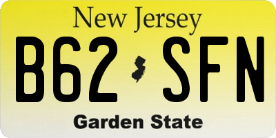 NJ license plate B62SFN