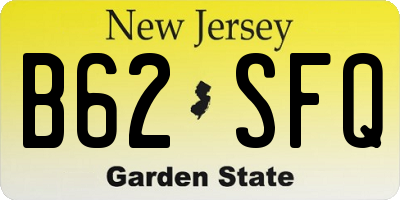 NJ license plate B62SFQ