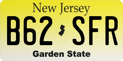 NJ license plate B62SFR