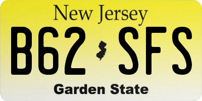 NJ license plate B62SFS