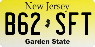 NJ license plate B62SFT