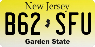 NJ license plate B62SFU