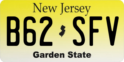 NJ license plate B62SFV