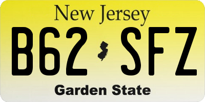 NJ license plate B62SFZ