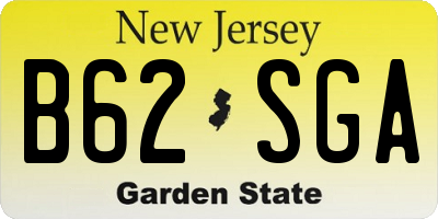 NJ license plate B62SGA