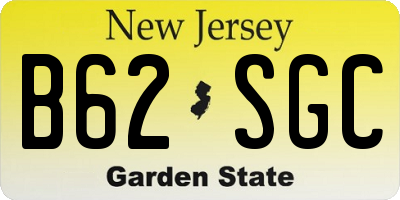 NJ license plate B62SGC