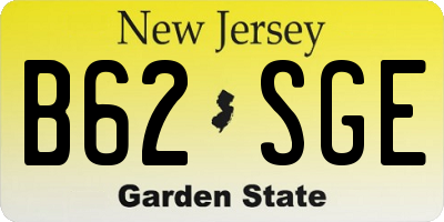 NJ license plate B62SGE