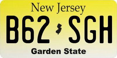 NJ license plate B62SGH