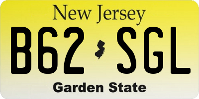 NJ license plate B62SGL