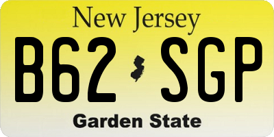 NJ license plate B62SGP