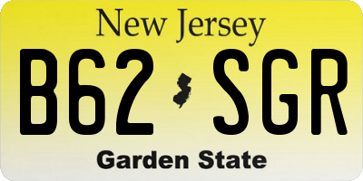 NJ license plate B62SGR