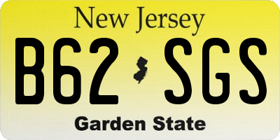 NJ license plate B62SGS