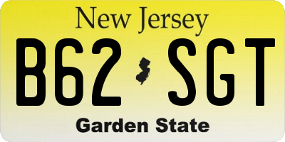 NJ license plate B62SGT