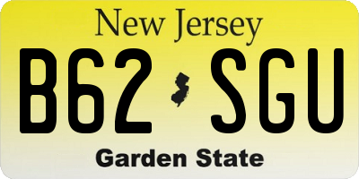 NJ license plate B62SGU