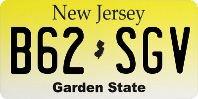 NJ license plate B62SGV