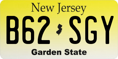 NJ license plate B62SGY