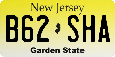 NJ license plate B62SHA