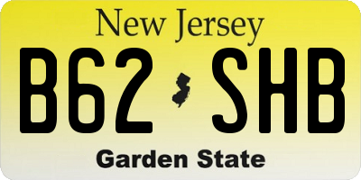 NJ license plate B62SHB