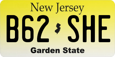 NJ license plate B62SHE