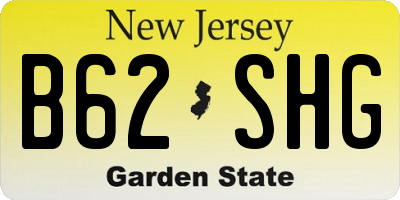 NJ license plate B62SHG