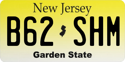 NJ license plate B62SHM