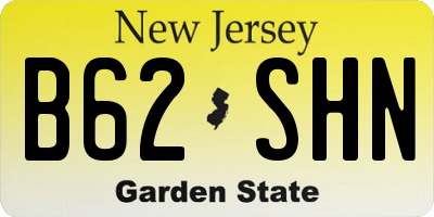 NJ license plate B62SHN